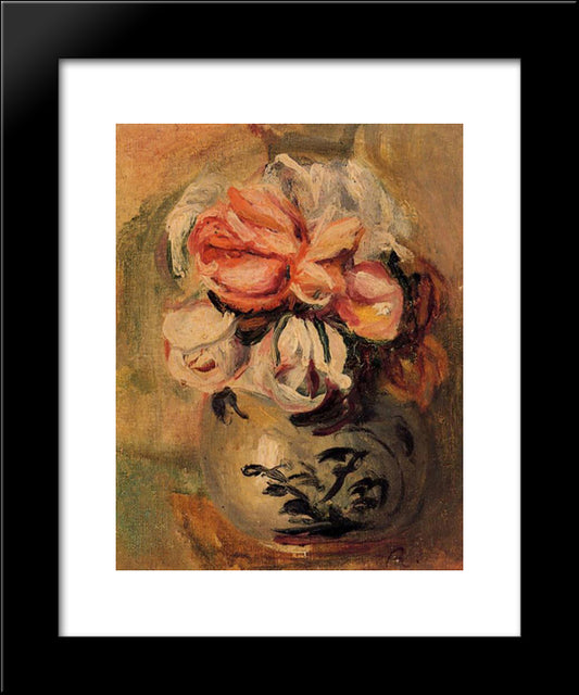 Vase Of Flowers 20x24 Black Modern Wood Framed Art Print Poster by Renoir, Pierre Auguste