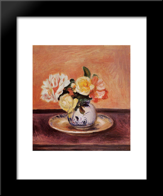 Vase Of Flowers 20x24 Black Modern Wood Framed Art Print Poster by Renoir, Pierre Auguste