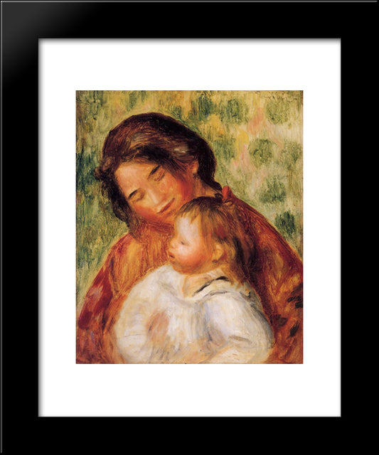 Woman And Child 20x24 Black Modern Wood Framed Art Print Poster by Renoir, Pierre Auguste