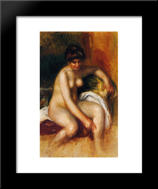 Woman In An Interior 20x24 Black Modern Wood Framed Art Print Poster by Renoir, Pierre Auguste