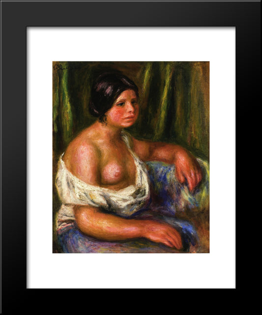 Woman In Blue 20x24 Black Modern Wood Framed Art Print Poster by Renoir, Pierre Auguste