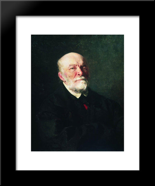 Portrait Of The Surgeon Nikolay Pirogov 20x24 Black Modern Wood Framed Art Print Poster by Repin, Ilya