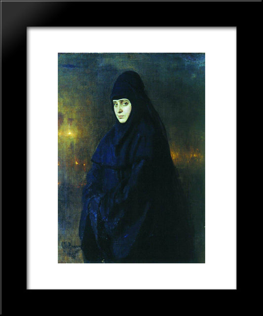 Nun 20x24 Black Modern Wood Framed Art Print Poster by Repin, Ilya