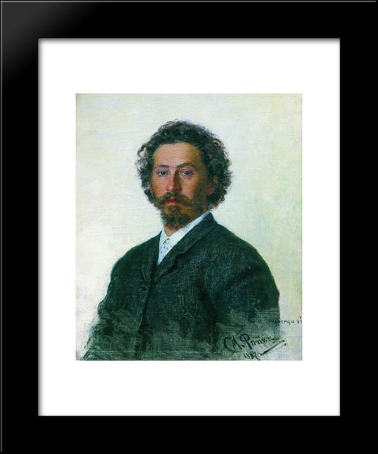 Self-Portrait 20x24 Black Modern Wood Framed Art Print Poster by Repin, Ilya
