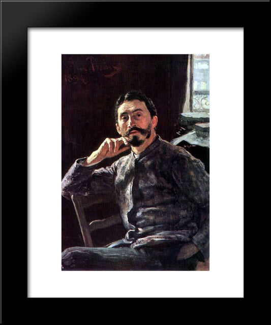 Self-Portrait 20x24 Black Modern Wood Framed Art Print Poster by Repin, Ilya