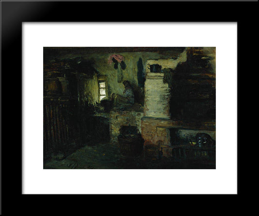 In The Hut 20x24 Black Modern Wood Framed Art Print Poster by Repin, Ilya