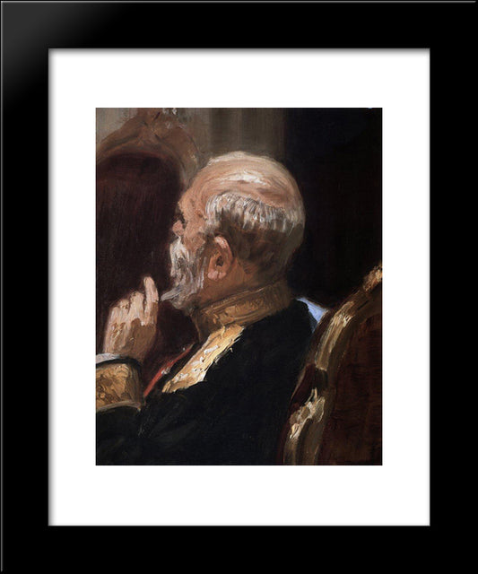 Portrait Of Professor Emeritus Of The Imperial Military Academy, Infantry General And Member Of State Council Nikolai Nikolayevich Obruchev 20x24 Black Modern Wood Framed Art Print Poster by Repin, Ilya