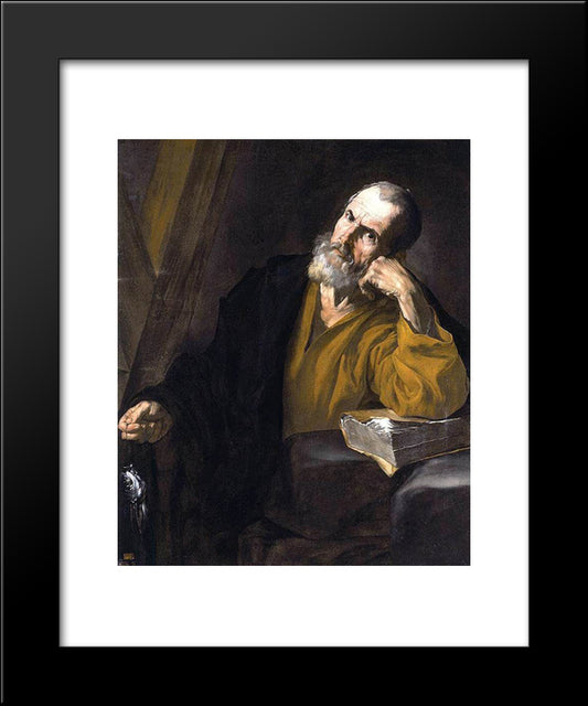 St. Andrew 20x24 Black Modern Wood Framed Art Print Poster by Ribera, Jusepe de