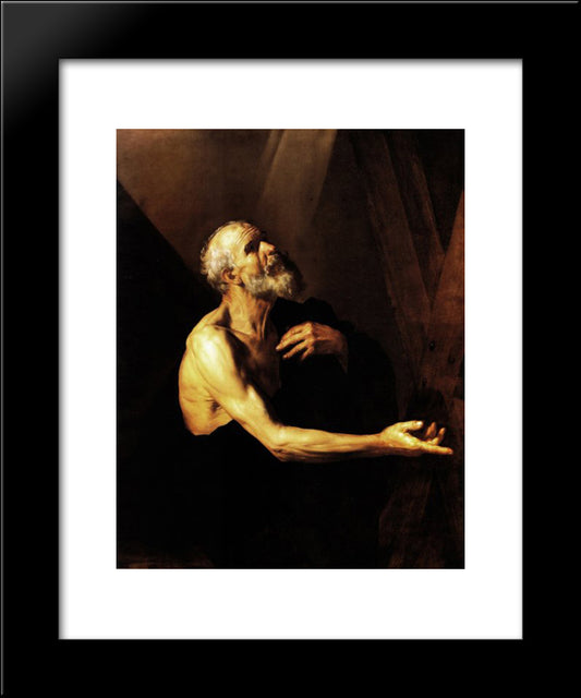 St. Andrew 20x24 Black Modern Wood Framed Art Print Poster by Ribera, Jusepe de