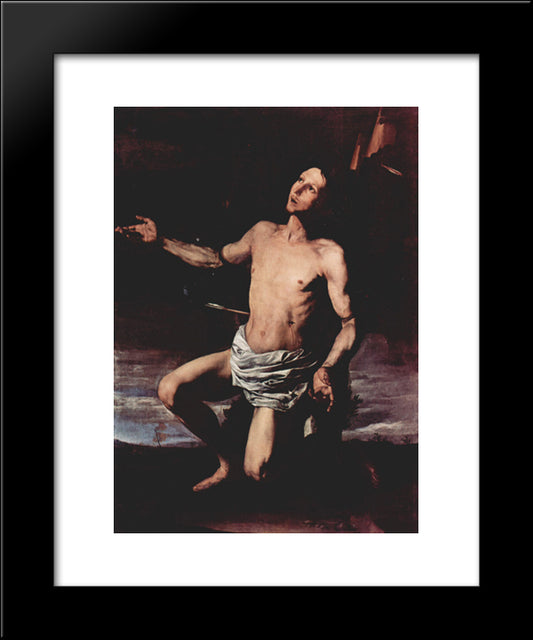 St. Sebastian 20x24 Black Modern Wood Framed Art Print Poster by Ribera, Jusepe de