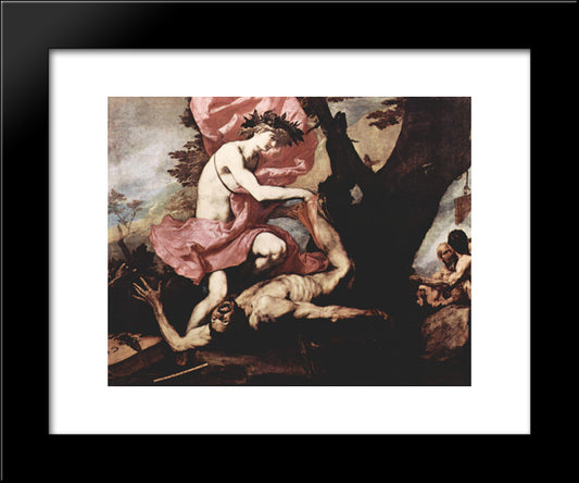 Apollo And Marsyas 20x24 Black Modern Wood Framed Art Print Poster by Ribera, Jusepe de