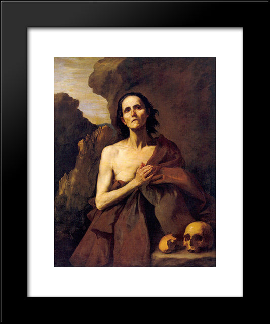 St. Mary Of Egypt 20x24 Black Modern Wood Framed Art Print Poster by Ribera, Jusepe de