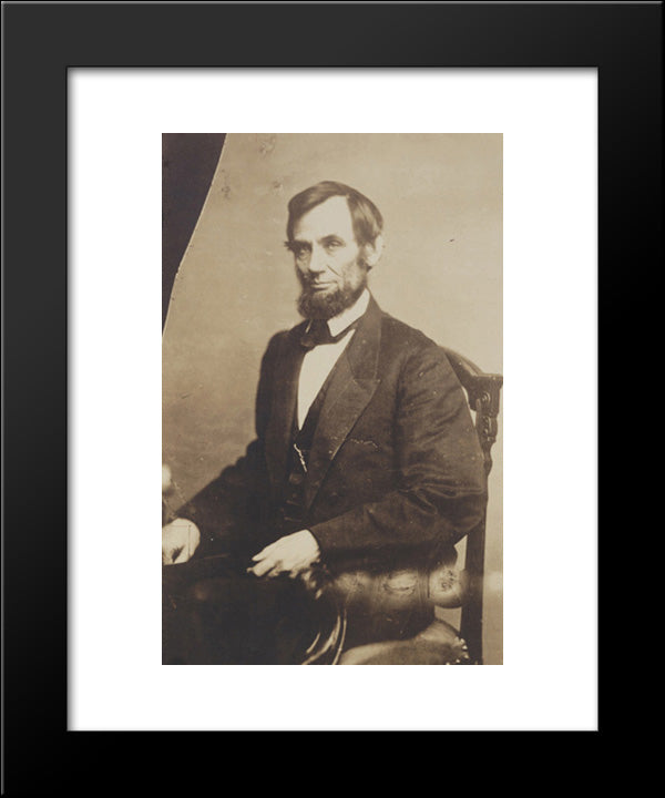 President Abraham Lincoln, Three-Quarter Length Portrait, Seated, May 16, 1861 20x24 Black Modern Wood Framed Art Print Poster by Library of Congress