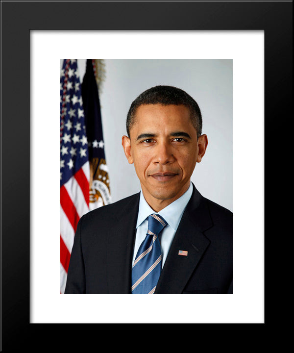 Official Portrait Of President-Elect Barack Obama 20x24 Black Modern Wood Framed Art Print Poster by Library of Congress
