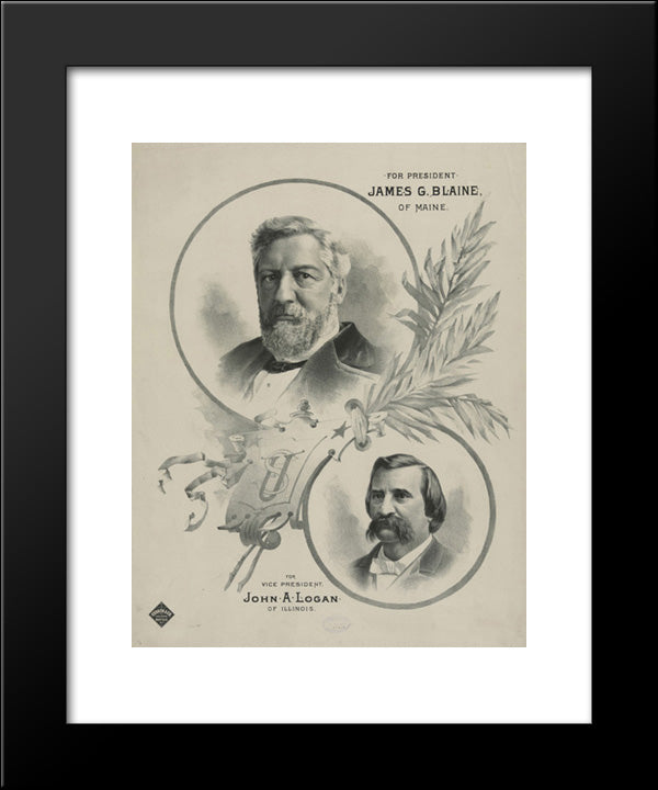 For President James G. Blaine, Of Maine - For Vice President John A. Logan, Of Illinois 20x24 Black Modern Wood Framed Art Print Poster by Library of Congress