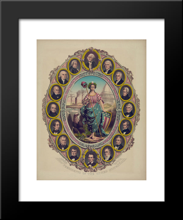 Presidents Of The United States 20x24 Black Modern Wood Framed Art Print Poster by Library of Congress