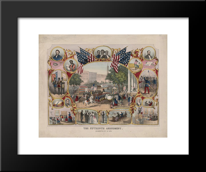 The Fifteenth Amendment. Celebrated May 19Th, 1870 20x24 Black Modern Wood Framed Art Print Poster by Library of Congress