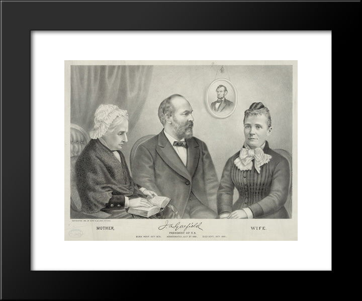J.A. Garfield, President Of U.S. 20x24 Black Modern Wood Framed Art Print Poster by Library of Congress