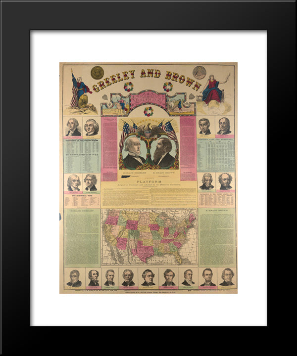 Greeley And Brown 20x24 Black Modern Wood Framed Art Print Poster by Library of Congress