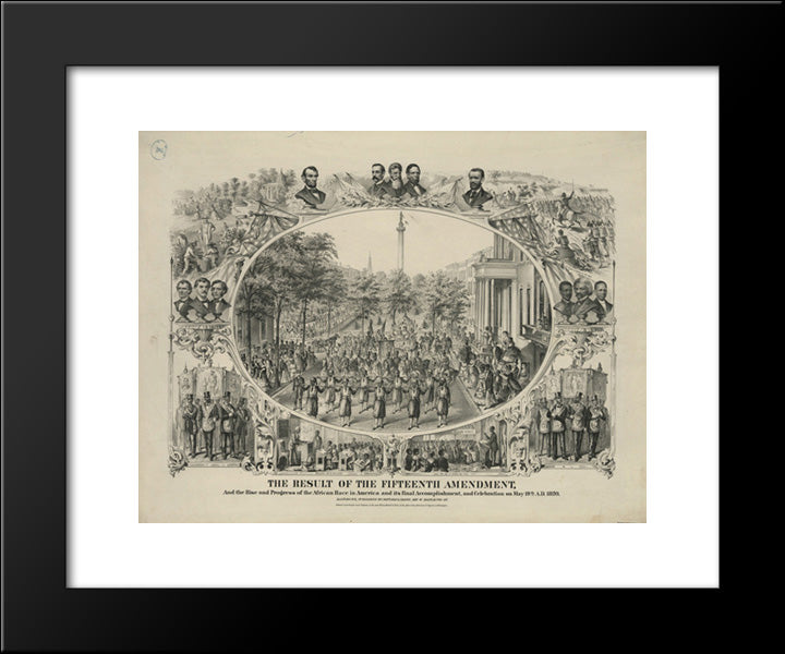 The Result Of The Fifteenth Amendment, And The Rise And Progress Of The African Race In America And Its Final Accomplishment 20x24 Black Modern Wood Framed Art Print Poster by Library of Congress