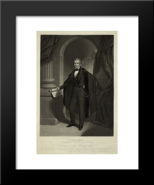 James Knox Polk, President Of The United States 20x24 Black Modern Wood Framed Art Print Poster by Library of Congress