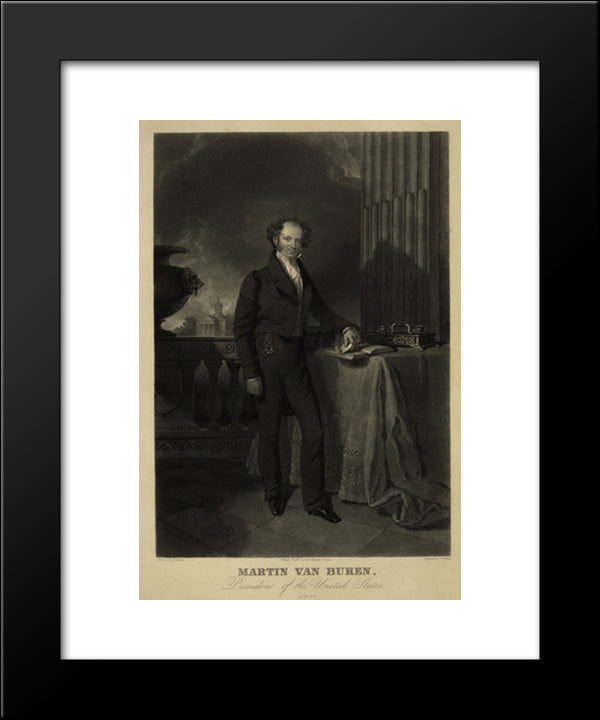 Martin Van Buren, President Of The United States 20x24 Black Modern Wood Framed Art Print Poster by Library of Congress