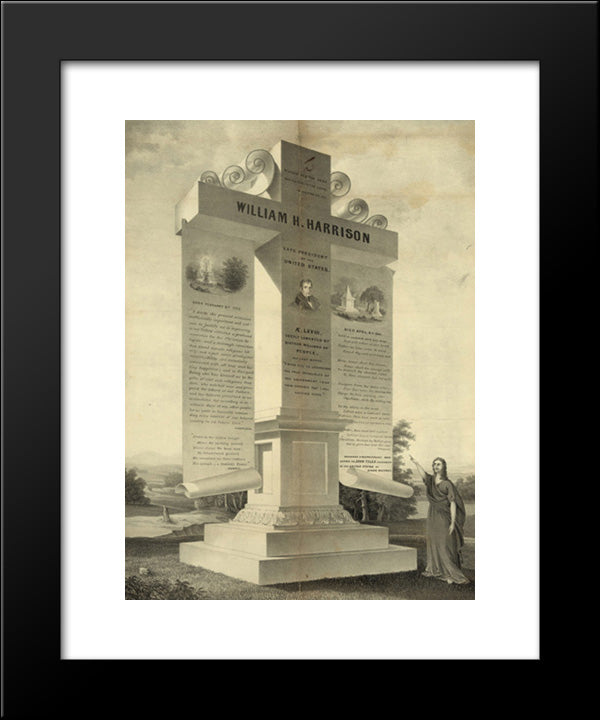 William H. Harrison. Late President Of The United States. Ã¢¬  Lxviii. Deeply Lamented By Sixteen Millions Of People 20x24 Black Modern Wood Framed Art Print Poster by Library of Congress