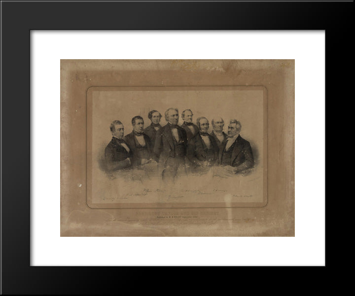 President Taylor And His Cabinet 20x24 Black Modern Wood Framed Art Print Poster by Library of Congress