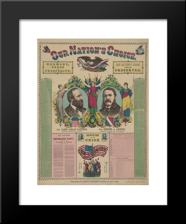 Our Nation'S Choice--Gen. James Abram Garfield, Republican Candidate For President, Gen. Chester A. Arthur, Republican Candidate For Vice-President 20x24 Black Modern Wood Framed Art Print Poster by Library of Congress