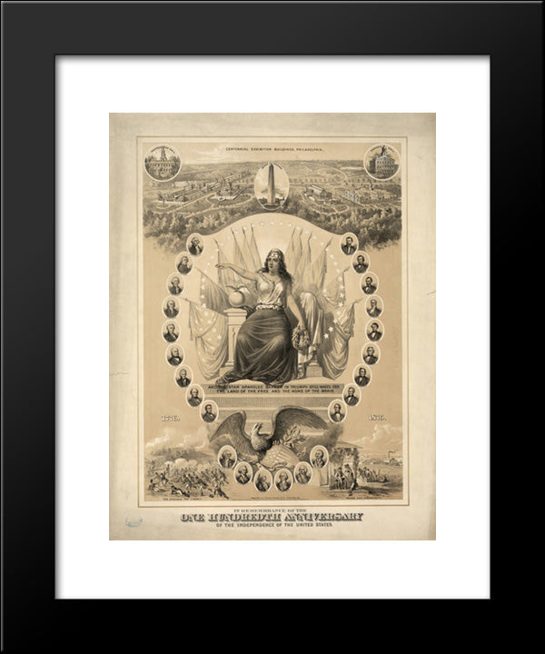 In Remembrance Of The One Hundredth Anniversary Of The Independence Of The United States 20x24 Black Modern Wood Framed Art Print Poster by Library of Congress