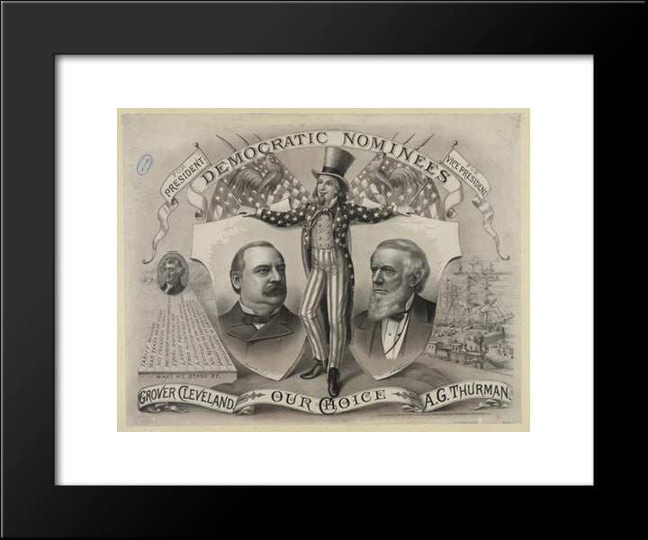 Our Choice, Grover Cleveland, A.G. Thurman. Democratic Nominees, For President [And] For Vice President 20x24 Black Modern Wood Framed Art Print Poster by Library of Congress
