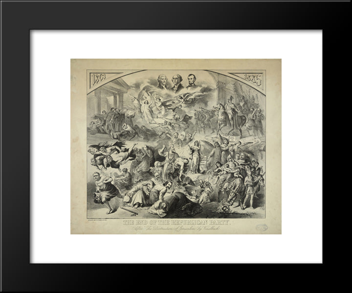 The End Of The Republican Party After 'The Destruction Of Jerusalem' By Kaulbach. 20x24 Black Modern Wood Framed Art Print Poster by Library of Congress