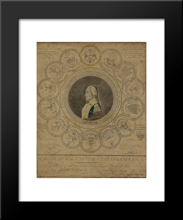 A Display Of The United States Of America 20x24 Black Modern Wood Framed Art Print Poster by Library of Congress