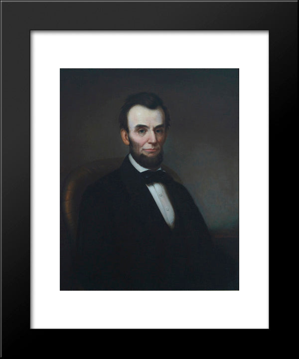Abraham Lincoln Portrait In The Lincoln Room, Blair House, Located Across From The White House, Washington, D.C. 20x24 Black Modern Wood Framed Art Print Poster by Library of Congress