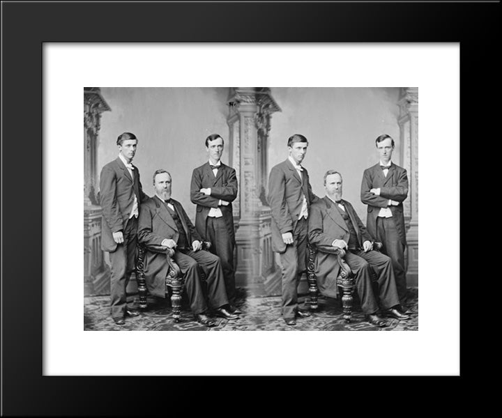 Hayes, President Rutherford B. And Two Sons 20x24 Black Modern Wood Framed Art Print Poster by Library of Congress