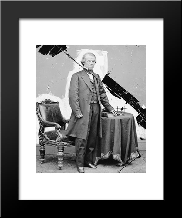 President Andrew Johnson (Full Length, Standing) 20x24 Black Modern Wood Framed Art Print Poster by Library of Congress