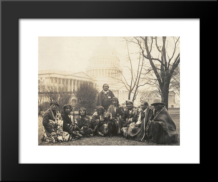 Group Of Pueblo Indians Photographed At The U.S. Capitol 20x24 Black Modern Wood Framed Art Print Poster by Library of Congress