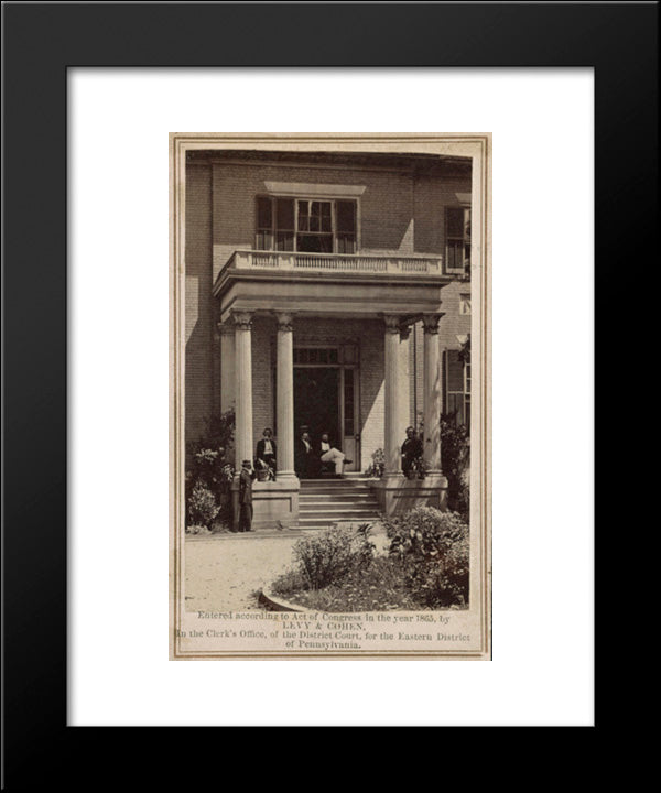 Portico Of Executive Mansion 20x24 Black Modern Wood Framed Art Print Poster by Library of Congress
