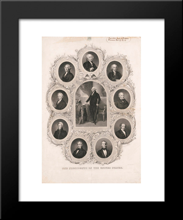 The Presidents Of The United States 20x24 Black Modern Wood Framed Art Print Poster by Library of Congress