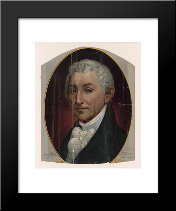 James Monroe, Born 1758, Died 1831 - President 1817-1825, Author Of The Monroe Doctrine 20x24 Black Modern Wood Framed Art Print Poster by Library of Congress
