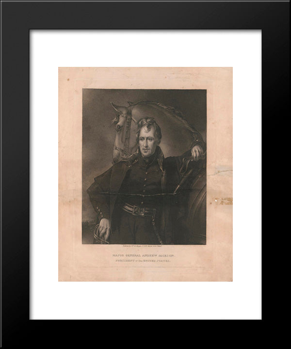 Major General Andrew Jackson, President Of The United States 20x24 Black Modern Wood Framed Art Print Poster by Library of Congress