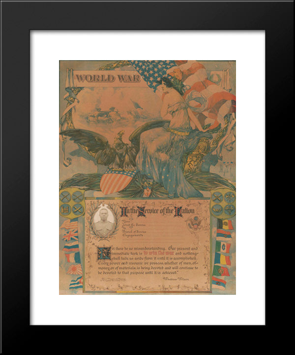 World War - In The Service Of The Nation 20x24 Black Modern Wood Framed Art Print Poster by Library of Congress