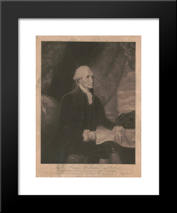 George Washington Esq., President Of The United States Of America 20x24 Black Modern Wood Framed Art Print Poster by Library of Congress
