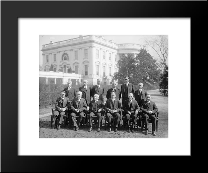 Hoover, Herbert C. Cabinet 20x24 Black Modern Wood Framed Art Print Poster by Library of Congress