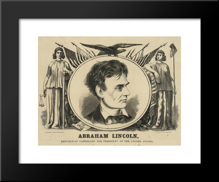Abraham Lincoln, Republican Candidate For President Of The United States 20x24 Black Modern Wood Framed Art Print Poster by Library of Congress
