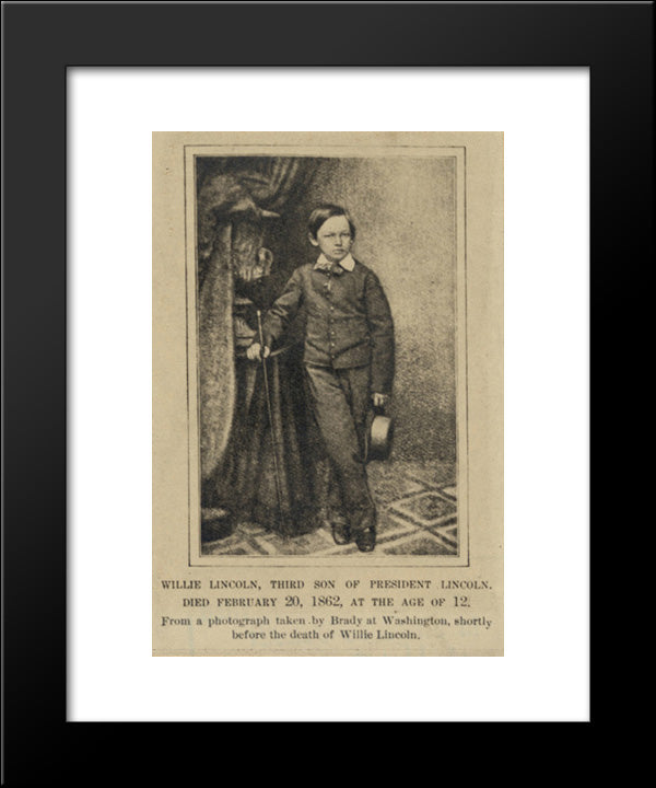 Willie Lincoln, Third Son Of President Lincoln. Died February 20, 1862, At The Age Of 12 20x24 Black Modern Wood Framed Art Print Poster by Library of Congress