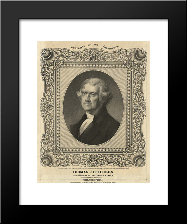 Thomas Jefferson, 3Rd President Of The United States 20x24 Black Modern Wood Framed Art Print Poster by Library of Congress