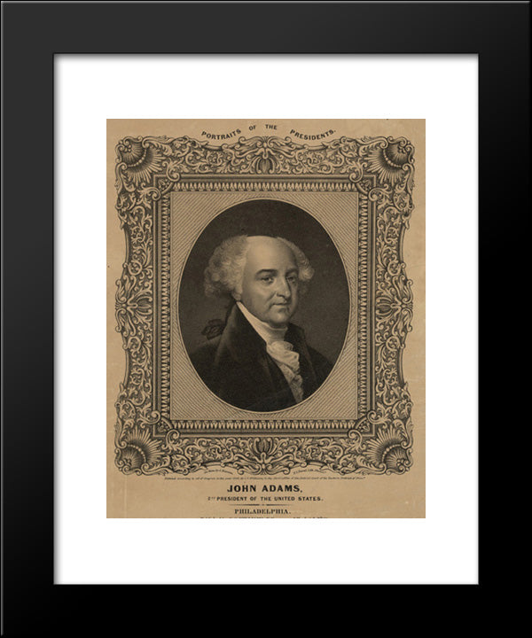 John Adams, 2Nd President Of The United States 20x24 Black Modern Wood Framed Art Print Poster by Library of Congress