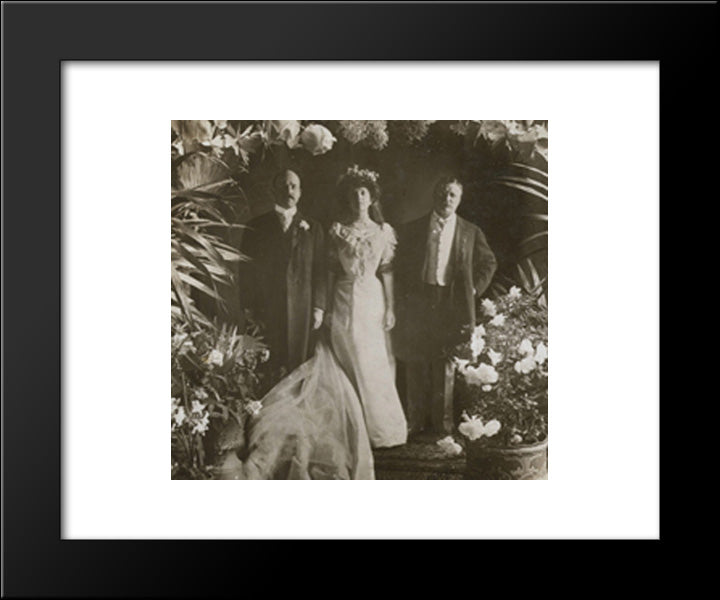 President Roosevelt, With Alice Roosevelt-Longworth And Hon. Nicholas Longworth In Bridal Array. 20x24 Black Modern Wood Framed Art Print Poster by Library of Congress