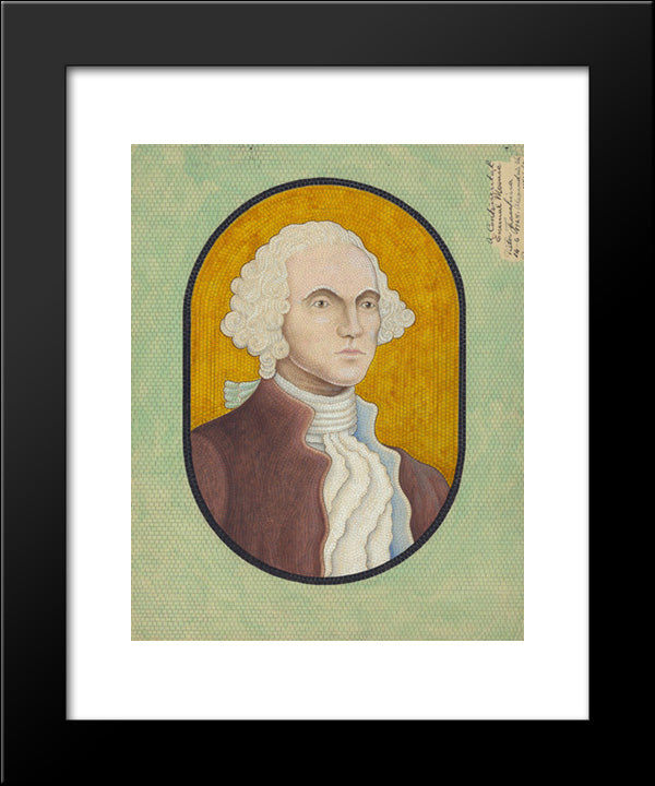 George Washington, A Continental Enemal [Sic] Mosaic 20x24 Black Modern Wood Framed Art Print Poster by Library of Congress